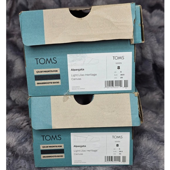 NWB TOMS Classic Heritage Alpargata Women's Canvas Slip-On in Lilac size 8 - Picture 7 of 7